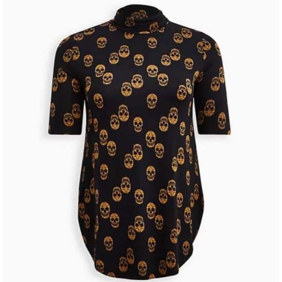 NWT Torrid Skulls Super Soft Favorite Tunic Turtleneck - Picture 3 of 7